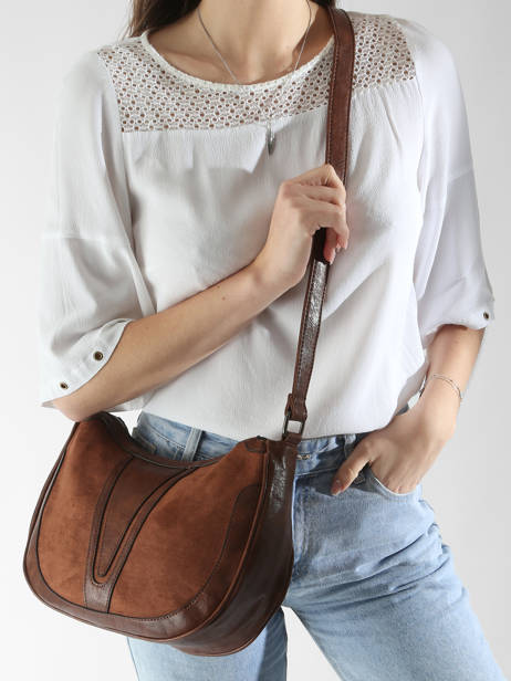 Sac Bandoulière Winter Velvet Miniprix Marron wt velvet 3663 vue secondaire 1