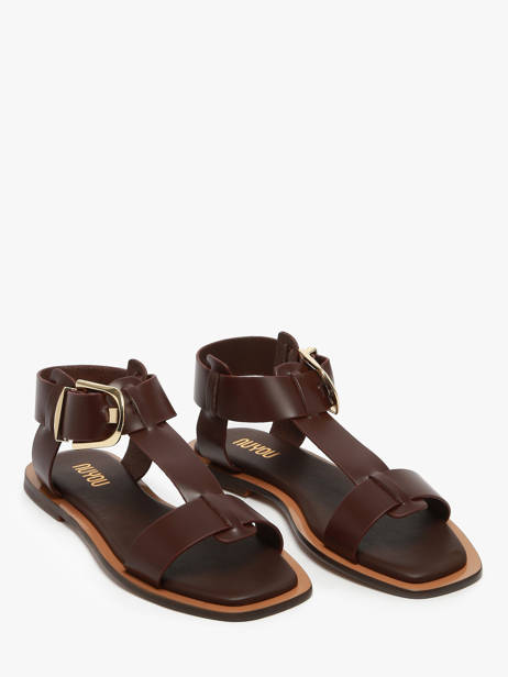 Sandals Daphne In Leather Nuyou Brown women 11013 other view 1