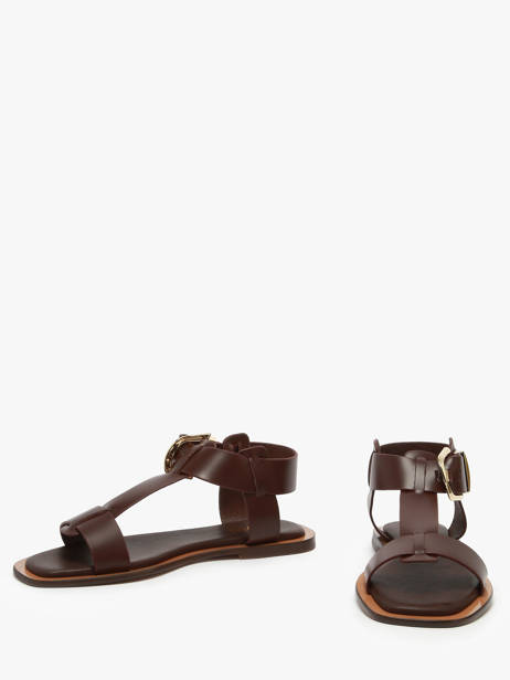 Sandals Daphne In Leather Nuyou Brown women 11013 other view 2