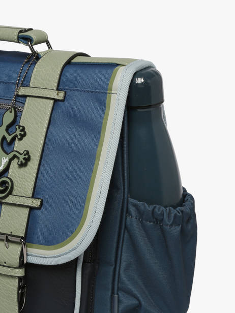 Cartable Enfant 2 Compartiments Cameleon Bleu vintage urban CA38 vue secondaire 5