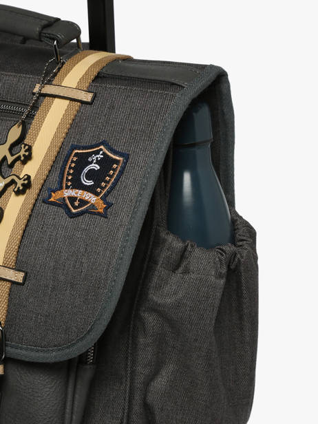 3-compartment Wheeled Satchel Cameleon Gray vintage urban CR41 other view 6