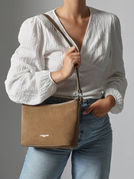 Sac Bandoulière Suede Cuir Lancaster Beige suede 80 vue secondaire 1