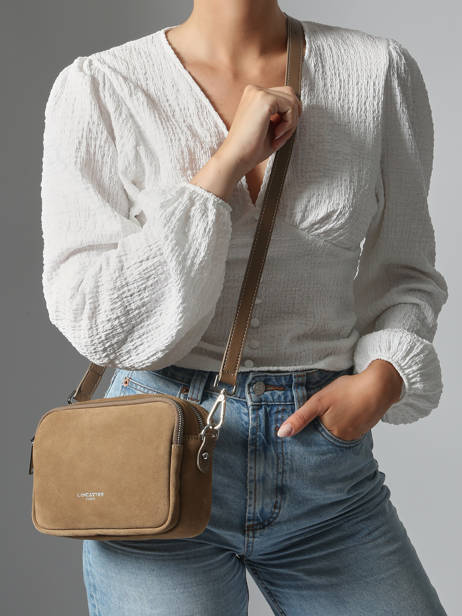 Sac Bandoulière Suede Cuir Lancaster Beige suede 65 vue secondaire 1