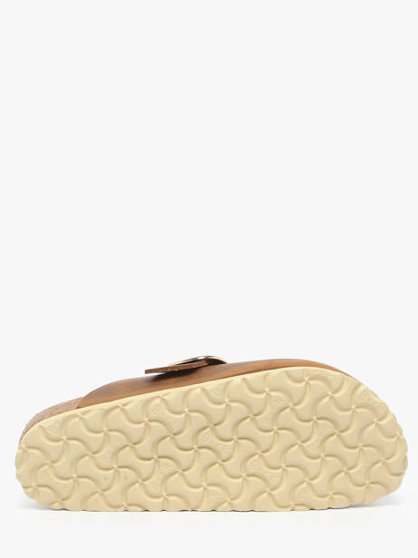 Slippers Boston Big Buckle In Leather Birkenstock Brown women 1030446 other view 5