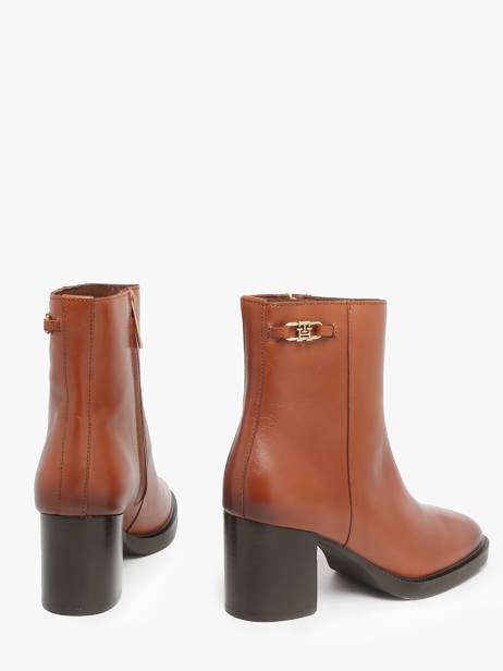 Heeled Boots In Leather Tommy hilfiger Brown women 8864GOC other view 3