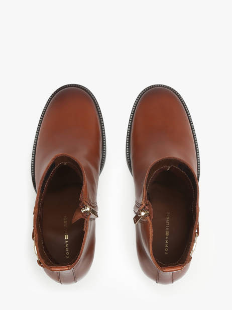 Heeled Boots In Leather Tommy hilfiger Brown women 8864GOC other view 4