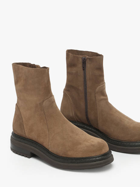 Bottines En Cuir Aliwell Marron women A0407 vue secondaire 2
