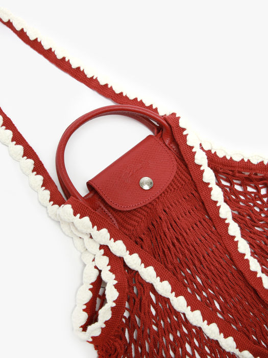 Longchamp Le pliage filet crochet Hobo bag Red