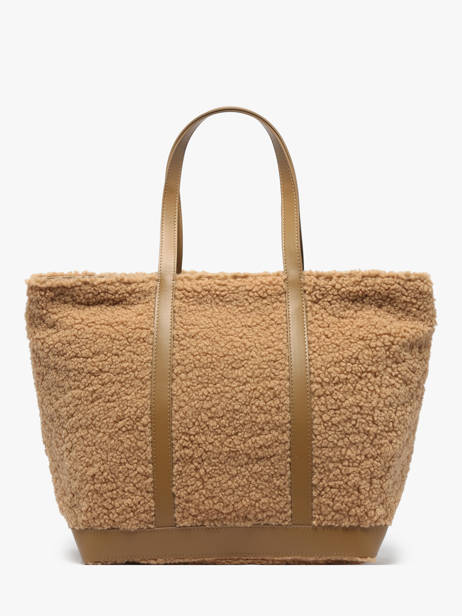 Le Cabas L Zippé Shearling Et Cuir Vanessa bruno Marron cabas 15V40409 vue secondaire 4