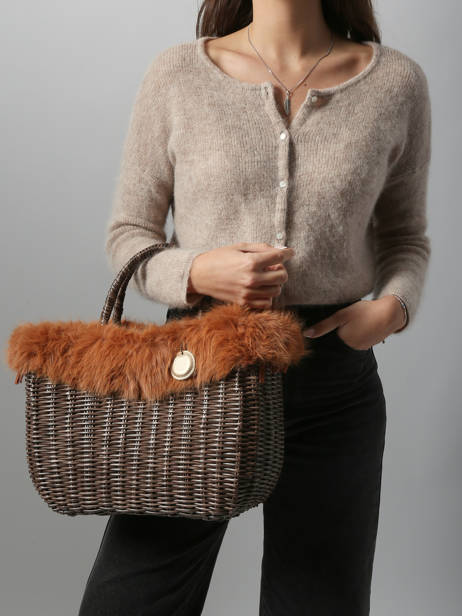 Shopping Bag Doudou Le voyage en panier Brown doudou M other view 1