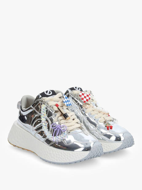 Sneakers Carter Jogger In Leather No name Silver women VEMI01AL other view 2