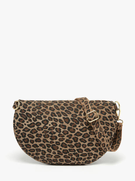 Leather Velvet Leopardo Belt Bag Milano Brown velvet leopardo VL24091 other view 4