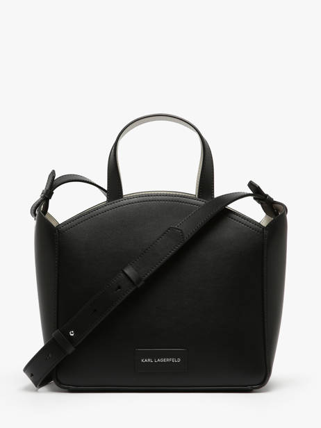 Leather K Circle Studs Satchel Karl lagerfeld Black k circle A4W30070 other view 3
