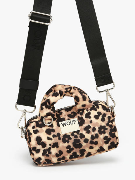 Sac Bandoulière Feline Polyester Recyclé Wouf Marron feline BM250020 vue secondaire 2