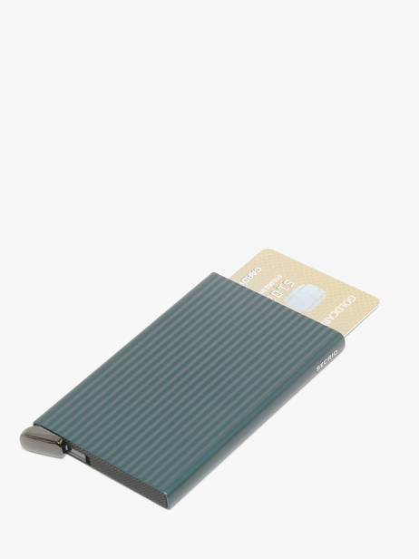 Card Holder Leather Secrid Blue fluted CFL other view 1