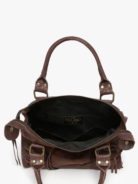 Satchel Spazzolato Leather Milano Brown spazzolato SP24094 other view 3
