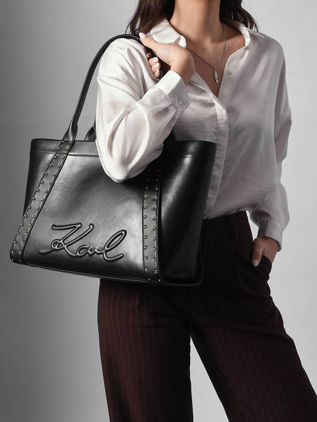 Sac Porté épaule K/ville Studs Cuir Karl lagerfeld Noir k ville B1W30261 vue secondaire 1