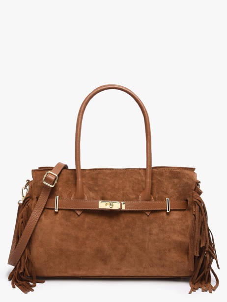 Sac Porté épaule Velvet Cuir Milano Marron velvet VE25114