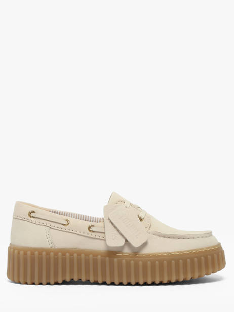 Chaussures Bateau Plateforme En Cuir Clarks Beige women 26186302