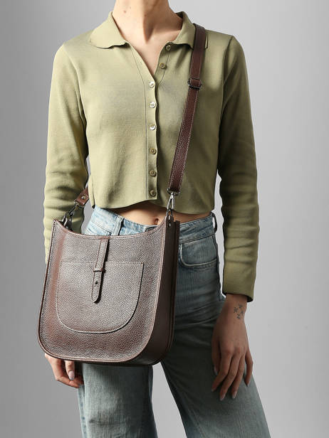 Sac Bandoulière Caviar Cuir Milano Marron caviar CA25068 vue secondaire 1