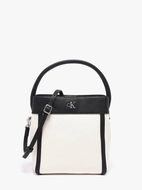Sac Porté Main Hardware Monogram Coton Calvin klein jeans Blanc hardware monogram 4F3348G