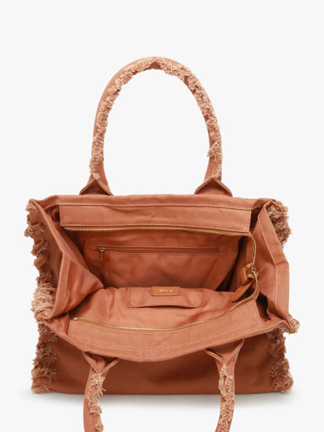 Sac Porté Main Logo Shopper Coton Pinko Marron logo shopper 6673A3A4 vue secondaire 4