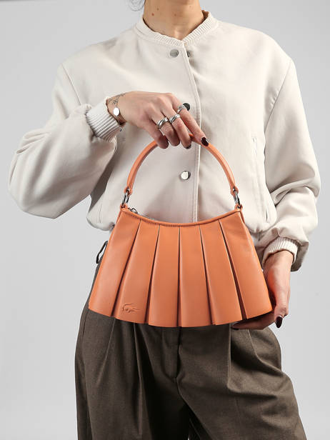 Sac Porté épaule Lenglen Cuir Lacoste Orange lenglen NU5011DP vue secondaire 1